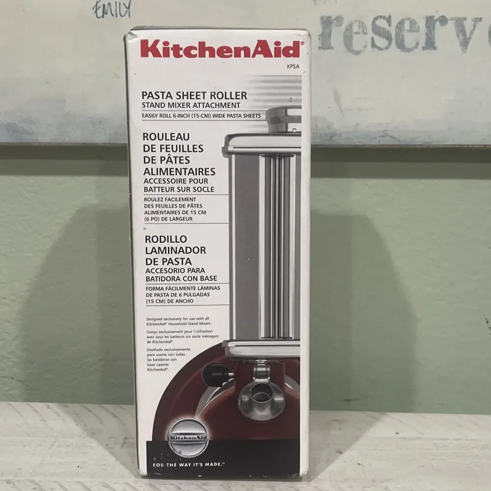 Genuine KitchenAid Pasta Roller Attachment KSMPSA Silver for Stand Mixers